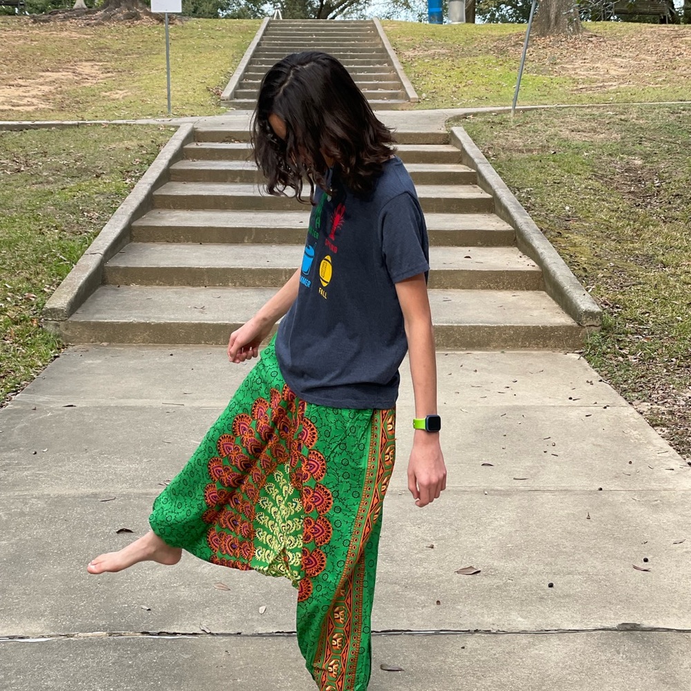 Patchwork Harem Pants 100 % Cotton With Drawstring - image 4